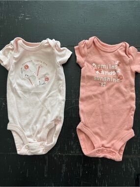 2 Newborn Girl One-Piece Bodysuits